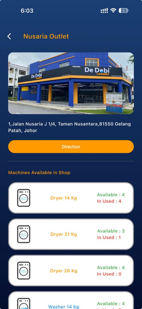 De Dobi App machine availability