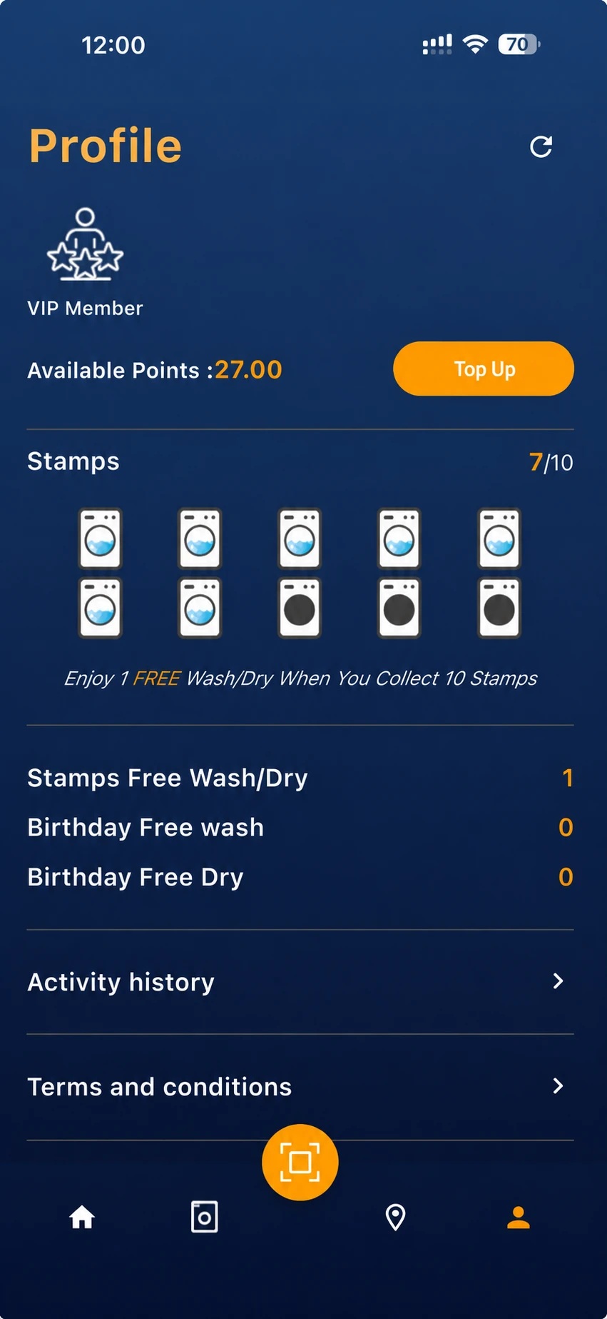 De Dobi App profile and rewards
